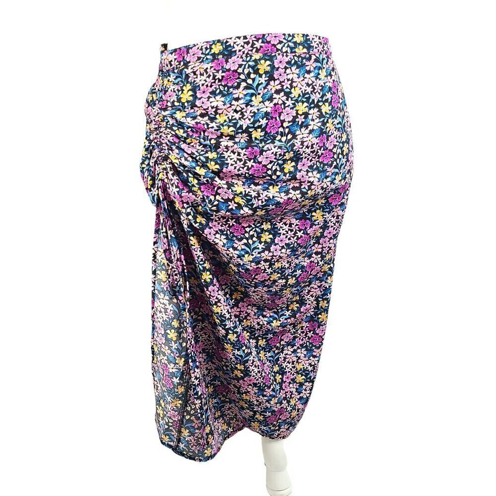 SHEIN Blue Purple Ditsy Floral Maxi High Slit Skirt